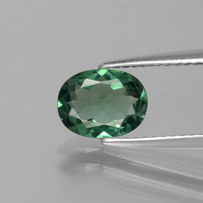 0.99 ct Green Apatite Gemstone, Apatite Gem in Oval Facet Shape for Sale.