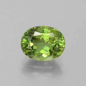 2.34 ct Green Apatite Gemstone, Apatite Gem in Oval Facet Shape for Sale.