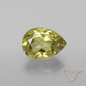 2.55 ct Yellow Apatite Gemstone, Apatite Gem in Pear Facet Shape for Sale.