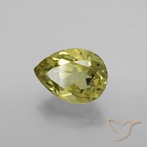 2.55 ct Yellow Apatite Stone, Natural Apatite in Pear Facet Shape for Sale