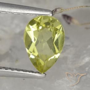 1.11 ct Yellow Apatite Stone, Natural Apatite in Pear Facet Shape for Sale