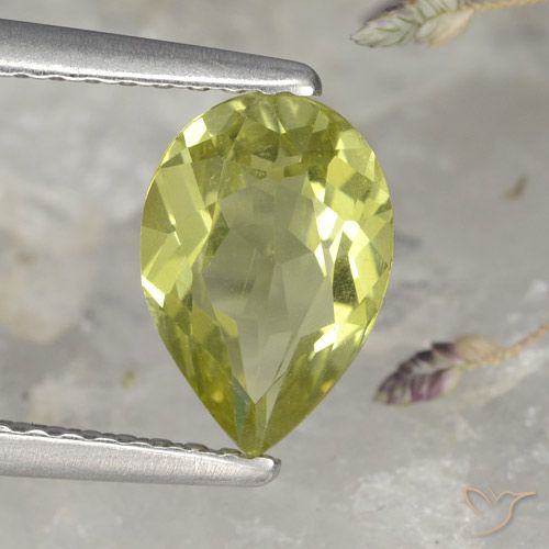 1.40 ct Green Apatite Gemstone, Apatite Gem in Pear Facet Shape for Sale.
