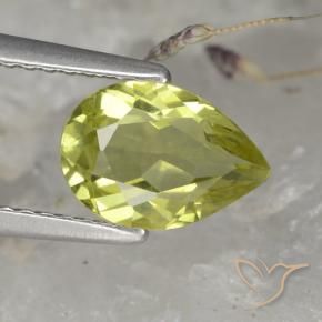 1.40 ct Green Apatite Stone, Natural Apatite in Pear Facet Shape for Sale