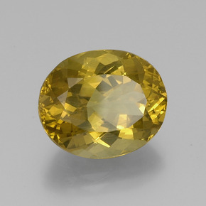 15.28 ct Golden Apatite Stone, Natural Apatite in Oval Facet Shape for Sale