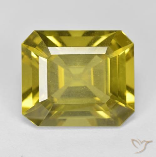 13.92 ct Yellow Apatite Stone, Natural Apatite in Octagon Step Cut Shape for Sale