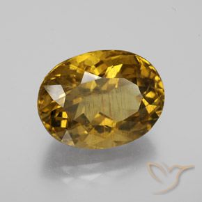 11.10 ct Golden Apatite Stone, Natural Apatite in Oval Facet Shape for Sale