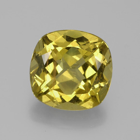 6.16 ct Yellow Apatite Gemstone, Apatite Gem in Cushion-Cut Shape for Sale.