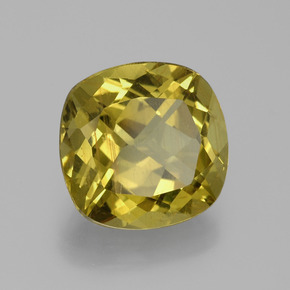 6.16 ct Yellow Apatite Stone, Natural Apatite in Cushion-Cut Shape for Sale