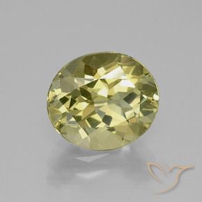 3.14 ct Yellow Apatite Stone, Natural Apatite in Oval Facet Shape for Sale