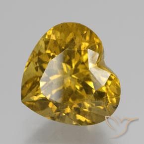 10.63 ct Yellow Apatite Stone, Natural Apatite in Heart Facet Shape for Sale