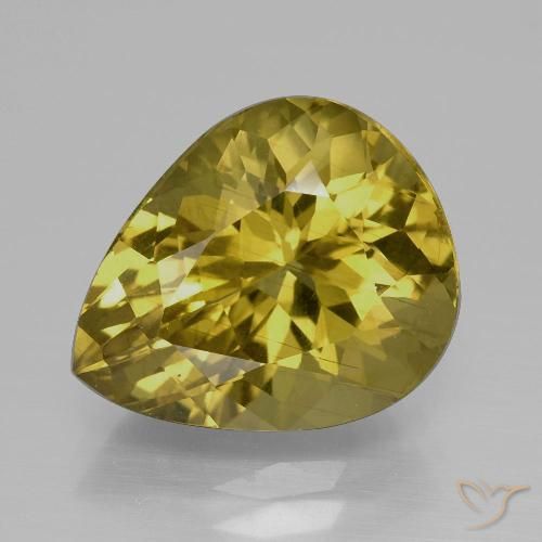 Apatite Jaune foncé Poire 7,15 ct de Madagascar, Dimension 14 x 11,5mm, Pierre gemme naturelle Non traité, pureté VS, 1 pièce Apatite pear facet, dureté de Mohs de 5 à 5, Photo A