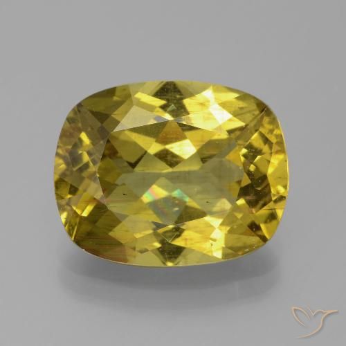 7.79 ct Yellow Apatite, 14.5 x 11.5 mm Cushion Cut From Madagascar, Photo A