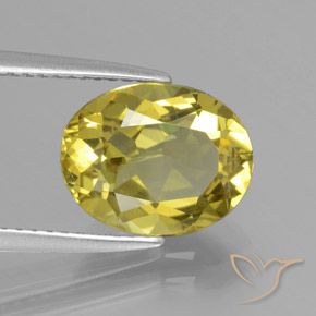 3.16 ct Yellow Apatite Stone, Natural Apatite in Oval Facet Shape for Sale