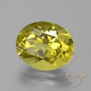 5.60 ct Yellow Apatite Stone, Natural Apatite in Oval Facet Shape for Sale
