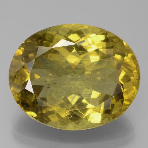 Apatite Jaune oval facet 16,5 x 13,4mm de Madagascar, poids de 11,23 ct, pierre gemme naturelle Non traité de pureté vs-si, 1 pièce Apatite, couleur : Jaune automnal, dureté de Mohs de 5 à 5, Photo A