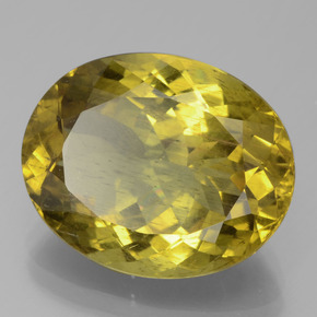 11.23 ct Yellow Apatite Stone, Natural Apatite in Oval Facet Shape for Sale