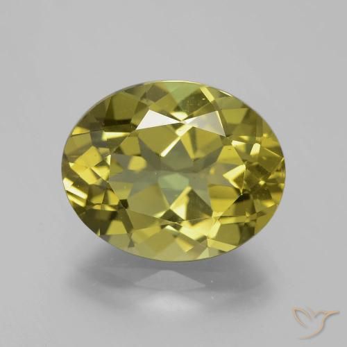 8.34ct Natural Medium Yellow Apatite, Oval, VS, Photo A