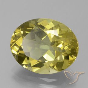 8.34 ct Yellow Apatite Stone, Natural Apatite in Oval Facet Shape for Sale