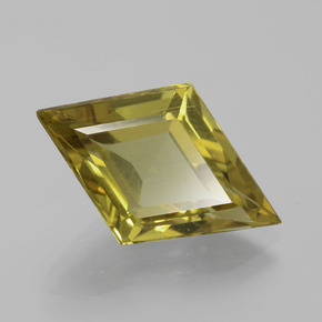 6.89 ct Yellow Apatite Stone, Natural Apatite in Rhomb Facet Shape for Sale