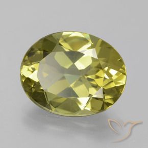7.34 ct Yellow Apatite Stone, Natural Apatite in Oval Facet Shape for Sale