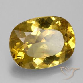 7.92 ct Golden Apatite Stone, Natural Apatite in Cushion-Cut Shape for Sale