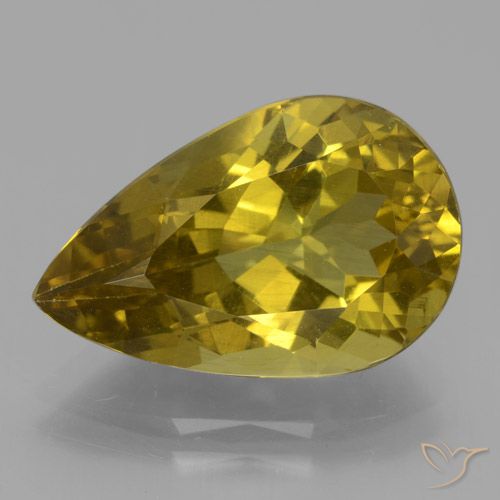 8.03 ct Yellow Apatite, 17 x 11 mm Pear Cut From Madagascar, Photo A