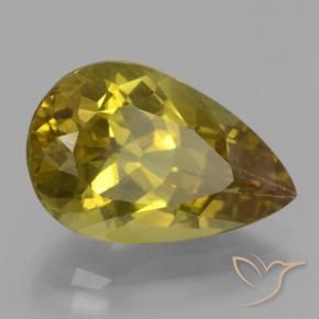 8.03 ct Yellow Apatite Stone, Natural Apatite in Pear Facet Shape for Sale