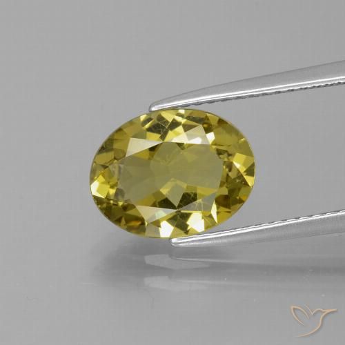 Apatite Jaune oval facet de Madagascar, 10,7 x 8,3mm, poids de 2,66 ct, pierre gemme naturelle Non traité de pureté VS, 1 pièce Apatite, couleur Jaune foncé, dureté Mohs de 5 à 5, Photo A