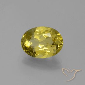 2.44 ct Yellow Apatite Stone, Natural Apatite in Oval Facet Shape for Sale