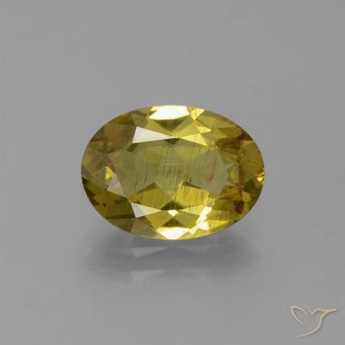 2.76 ct Yellow Apatite Gemstone, Apatite Gem in Oval Facet Shape for Sale.