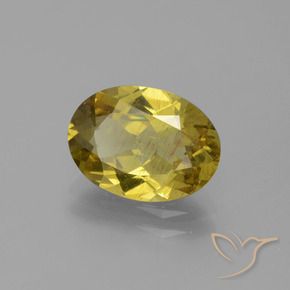 2.76 ct Yellow Apatite Stone, Natural Apatite in Oval Facet Shape for Sale