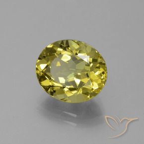 4.18 ct Yellow Apatite Stone, Natural Apatite in Oval Facet Shape for Sale
