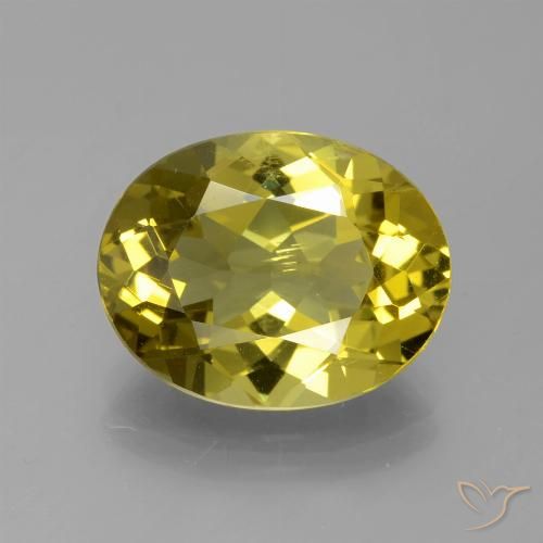 Apatite Jaune oval facet de Madagascar, 13,9 x 11mm, poids de 6,66 ct, pierre gemme naturelle Non traité de pureté VS, 1 pièce Apatite, couleur Jaune brunâtre, dureté Mohs de 5 à 5, Photo A
