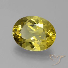 6.66 ct Yellow Apatite Stone, Natural Apatite in Oval Facet Shape for Sale