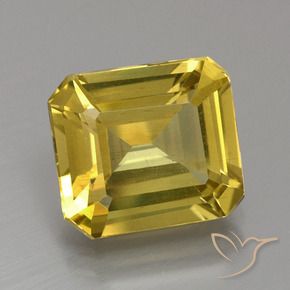 4.42 ct Golden Apatite Stone, Natural Apatite in Octagon Facet Shape for Sale