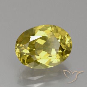 3.22 ct Yellow Apatite Stone, Natural Apatite in Oval Facet Shape for Sale
