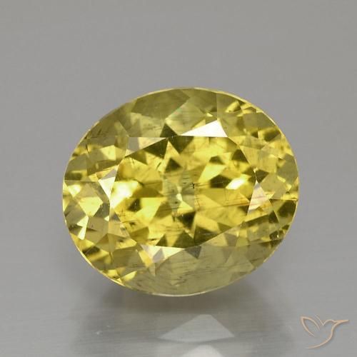 3.98ct Natural Medium Yellow Apatite, Oval, VS