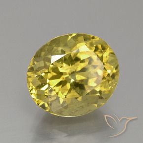 3.98 ct Yellow Apatite Stone, Natural Apatite in Oval Facet Shape for Sale