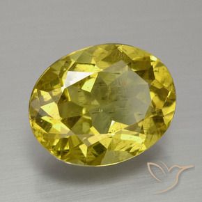 4.54 ct Yellow Apatite Stone, Natural Apatite in Oval Facet Shape for Sale