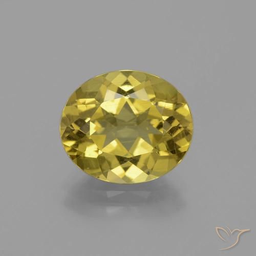 4.83ct Natural Medium Yellow Apatite, Oval, VS
