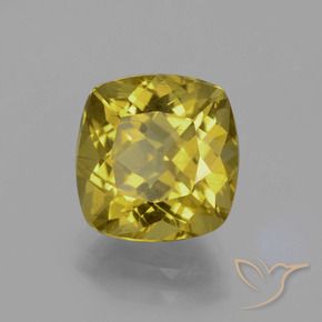 5.19 ct Golden Apatite Stone, Natural Apatite in Cushion-Cut Shape for Sale