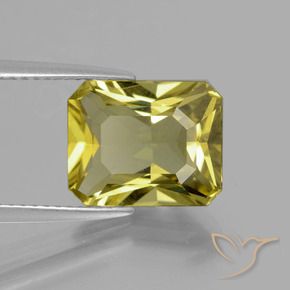 4.08 ct Golden Apatite Stone, Natural Apatite in Octagon / Scissor Cut Shape for Sale