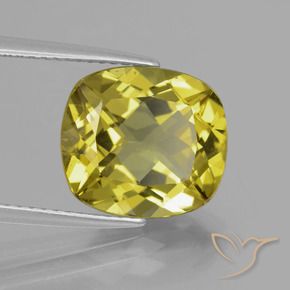 5.57 ct Golden Apatite Stone, Natural Apatite in Cushion-Cut Shape for Sale