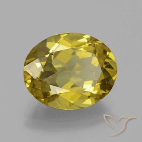 5.95 ct Yellow Apatite Stone, Natural Apatite in Oval Facet Shape for Sale