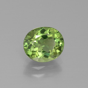 1.42 ct Green Apatite Stone, Natural Apatite in Oval Facet Shape for Sale