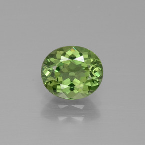 1.25 ct Green Apatite Gemstone, Apatite Gem in Oval Facet Shape for Sale.