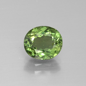 Medium Green Apatit Edelstein - 1.5ct Oval facettiert (ID: 392646)