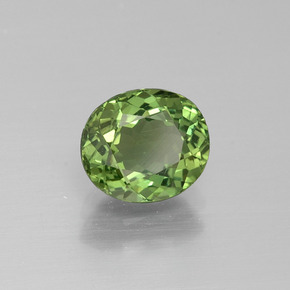 1.49 ct Green Apatite Stone, Natural Apatite in Oval Facet Shape for Sale