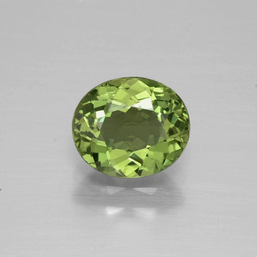 1.38 ct Green Apatite Gemstone, Apatite Gem in Oval Facet Shape for Sale.