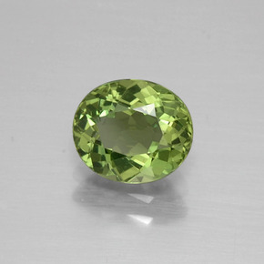 1.38 ct Green Apatite Stone, Natural Apatite in Oval Facet Shape for Sale